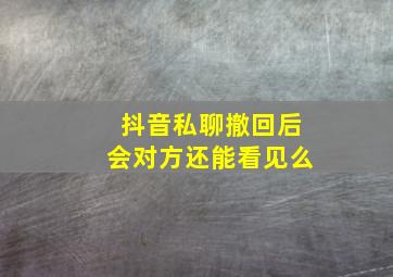 抖音私聊撤回后会对方还能看见么