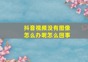 抖音视频没有图像怎么办呢怎么回事