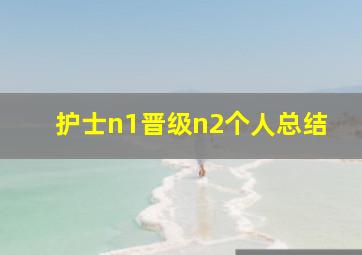 护士n1晋级n2个人总结