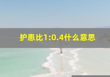 护患比1:0.4什么意思