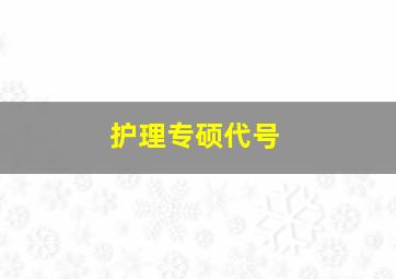 护理专硕代号