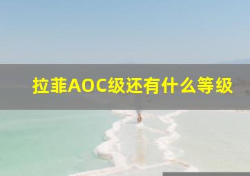 拉菲AOC级还有什么等级