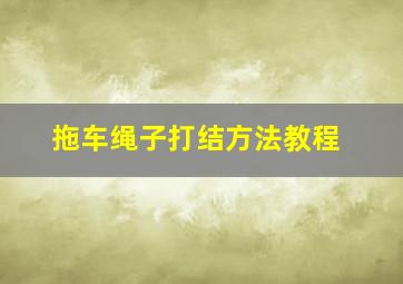 拖车绳子打结方法教程