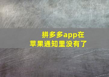 拼多多app在苹果通知里没有了