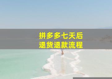 拼多多七天后退货退款流程