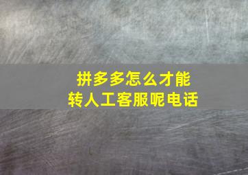 拼多多怎么才能转人工客服呢电话