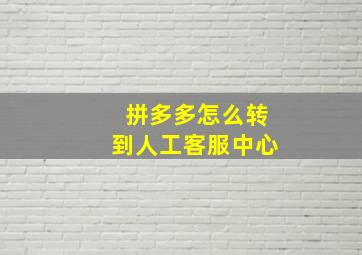 拼多多怎么转到人工客服中心