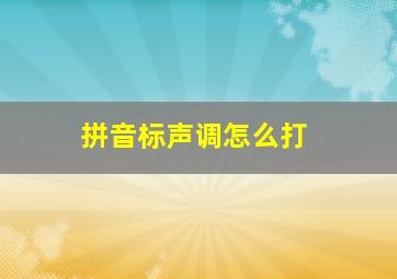 拼音标声调怎么打