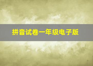 拼音试卷一年级电子版