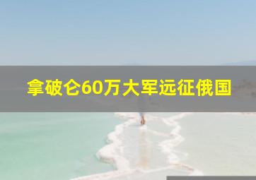 拿破仑60万大军远征俄国