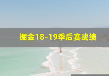 掘金18-19季后赛战绩