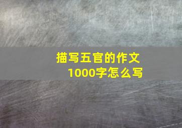 描写五官的作文1000字怎么写