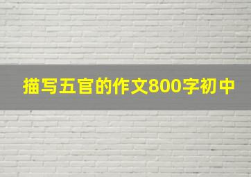 描写五官的作文800字初中