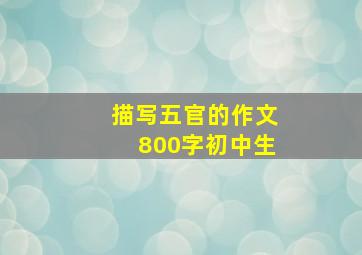 描写五官的作文800字初中生