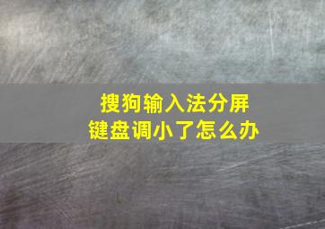 搜狗输入法分屏键盘调小了怎么办