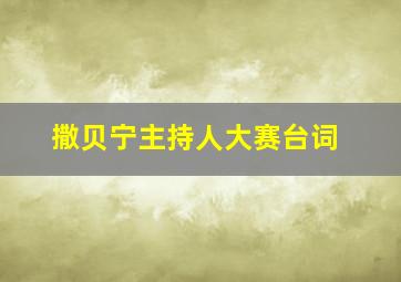 撒贝宁主持人大赛台词