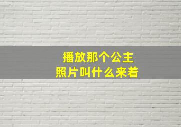 播放那个公主照片叫什么来着