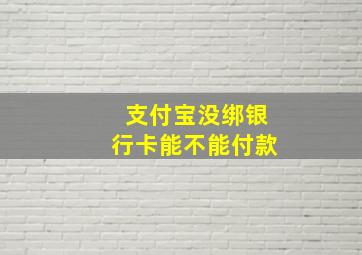 支付宝没绑银行卡能不能付款