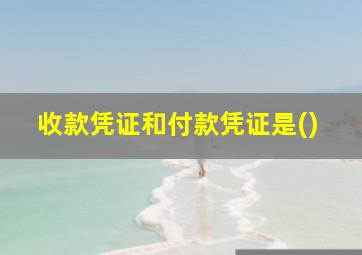 收款凭证和付款凭证是()