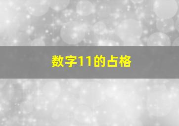 数字11的占格