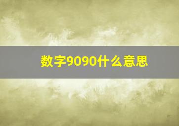 数字9090什么意思