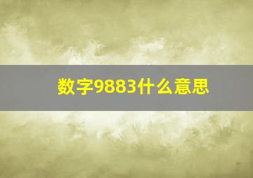 数字9883什么意思