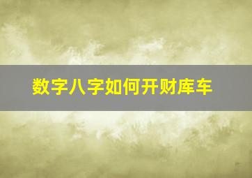 数字八字如何开财库车