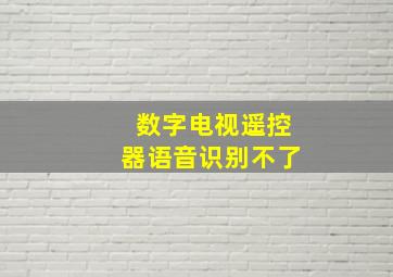 数字电视遥控器语音识别不了