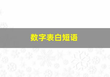 数字表白短语