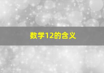 数学12的含义