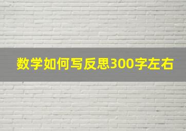 数学如何写反思300字左右