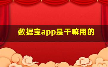 数据宝app是干嘛用的