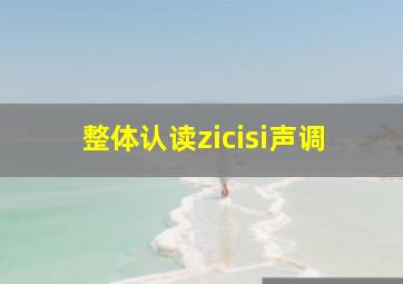 整体认读zicisi声调