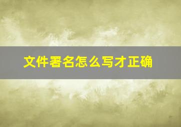 文件署名怎么写才正确