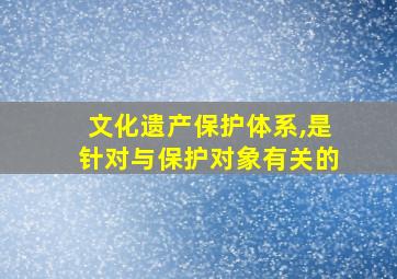 文化遗产保护体系,是针对与保护对象有关的