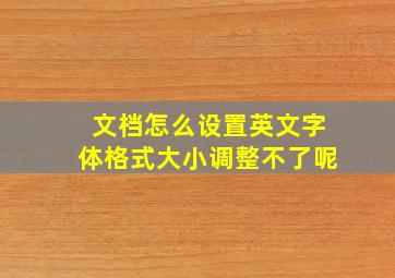 文档怎么设置英文字体格式大小调整不了呢