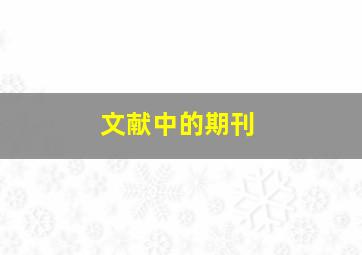 文献中的期刊