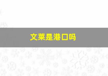 文莱是港口吗