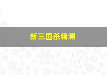 新三国杀精测