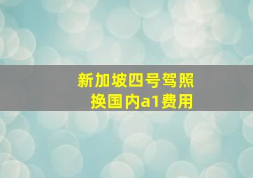 新加坡四号驾照换国内a1费用