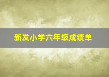 新发小学六年级成绩单