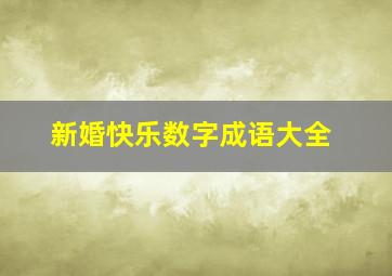 新婚快乐数字成语大全