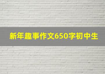 新年趣事作文650字初中生