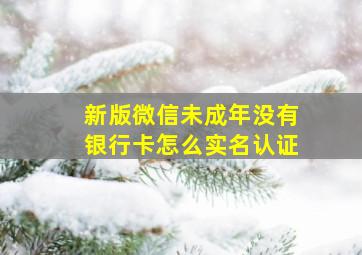 新版微信未成年没有银行卡怎么实名认证