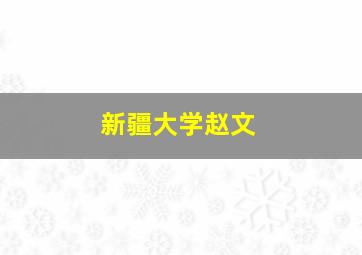 新疆大学赵文