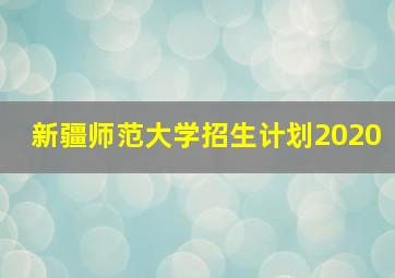 新疆师范大学招生计划2020