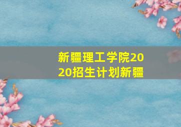 新疆理工学院2020招生计划新疆