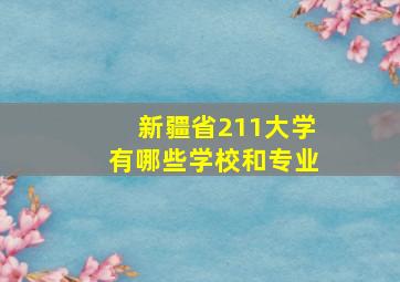 新疆省211大学有哪些学校和专业