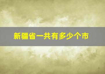 新疆省一共有多少个市