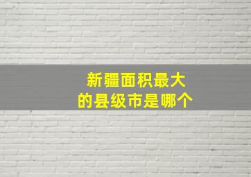 新疆面积最大的县级市是哪个